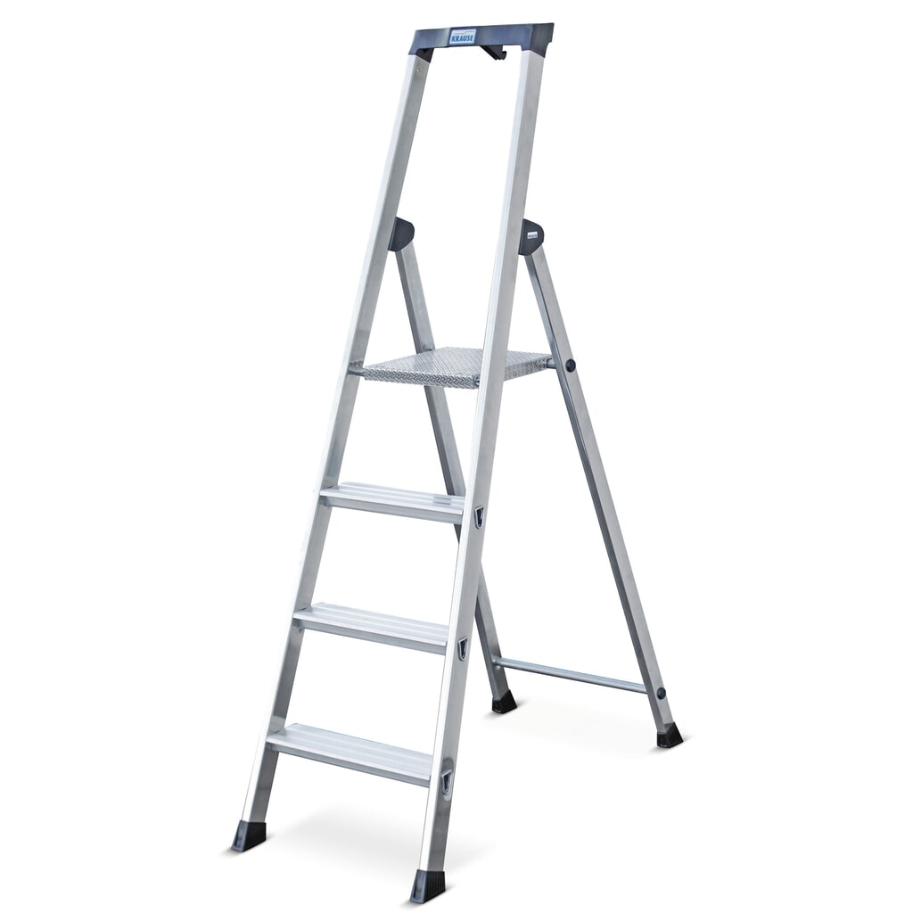 KRAUSE® Stufen-r, hochfest gebördelt aus Aluminium, Standhöhe 0,85 m Produktabbildung: KRAUSE® Stufen-r, hochfest gebördelt aus Aluminium, Standhöhe 0,85 m