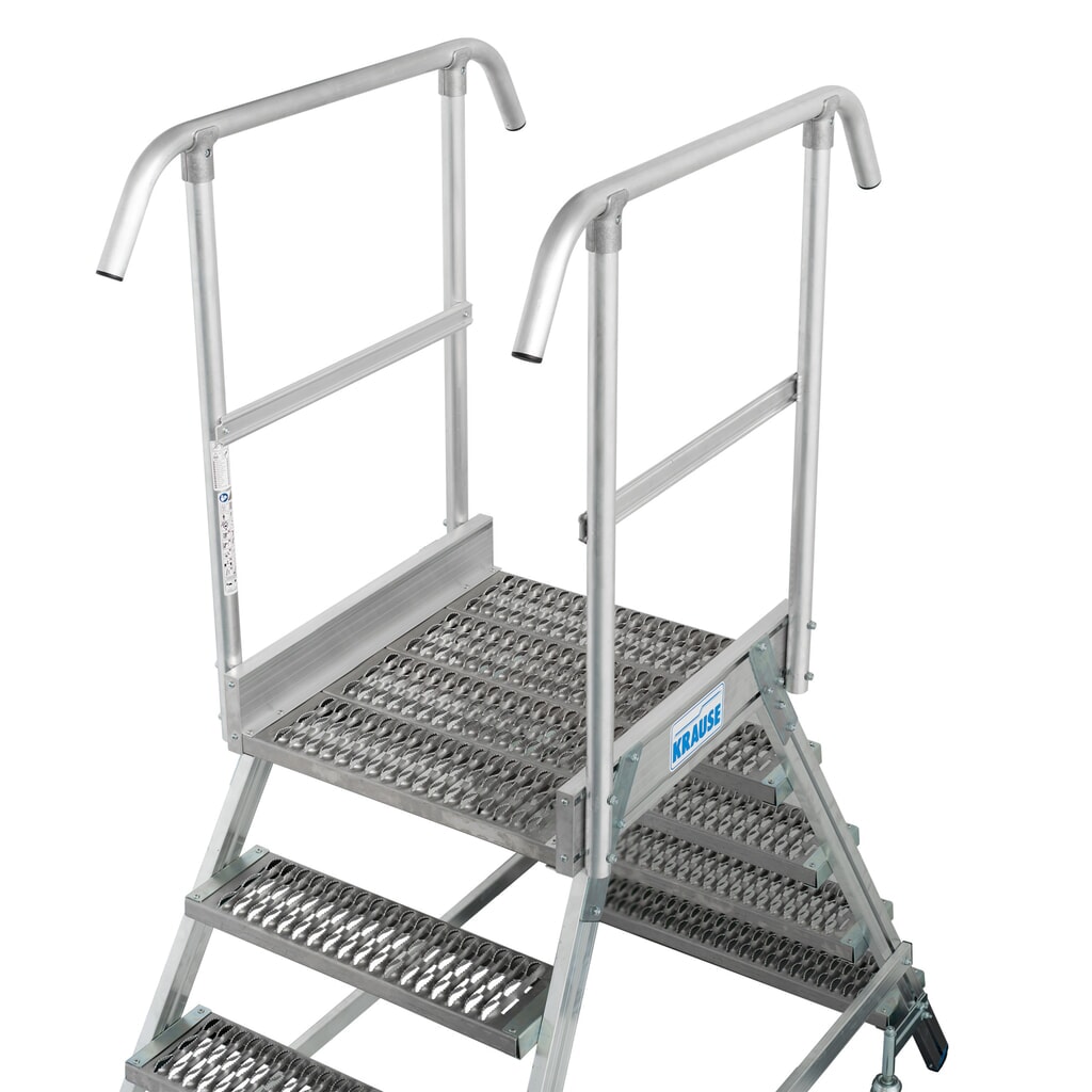 Produktabbildung Nr. 13: KRAUSE® STABILO fahrbare Podestleiter, beidseitig begehbar, Profilrost R13, 2 x 4 Stufen
