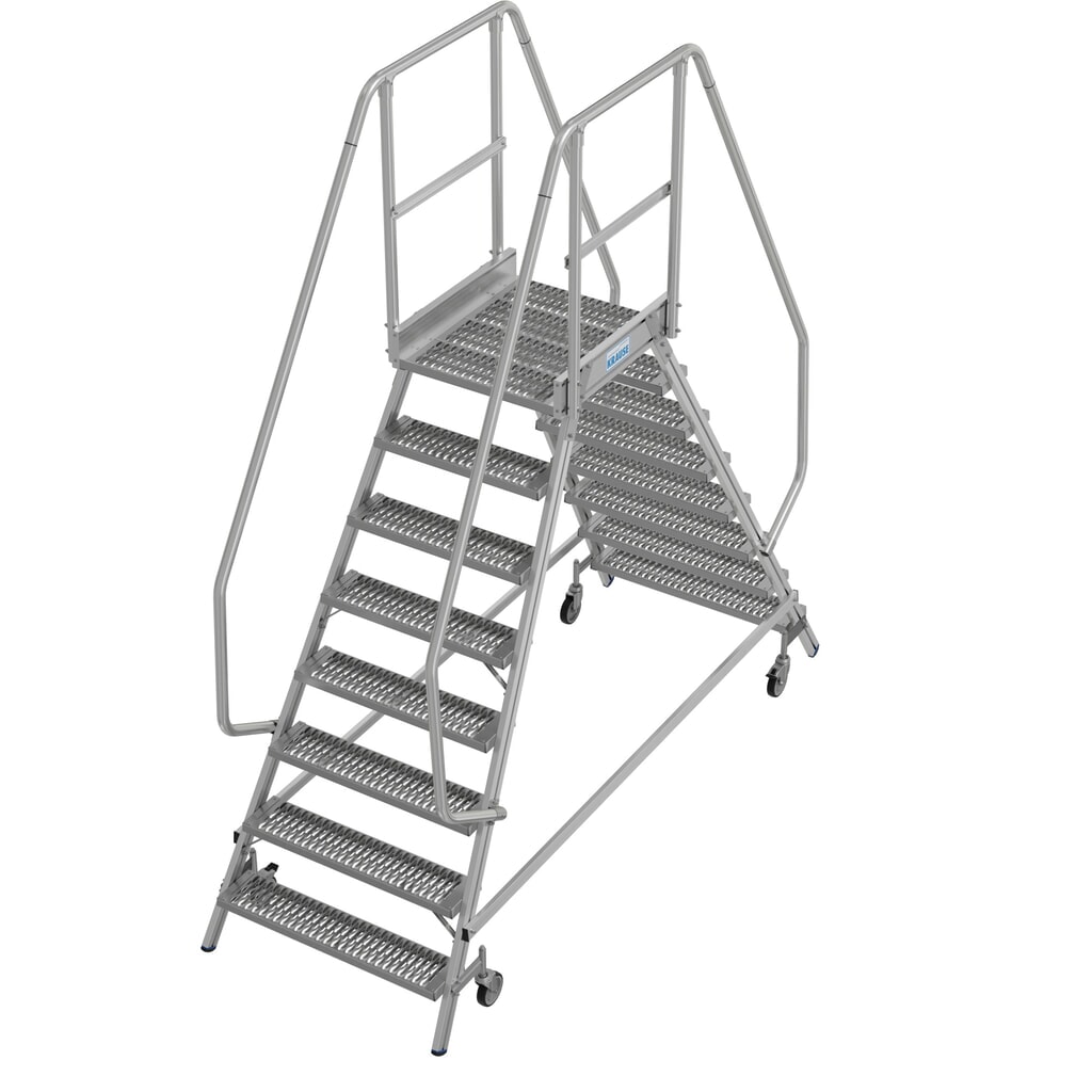 Produktabbildung Nr. 15: KRAUSE® STABILO fahrbare Podestleiter, beidseitig begehbar, Profilrost R13, 2 x 8 Stufen