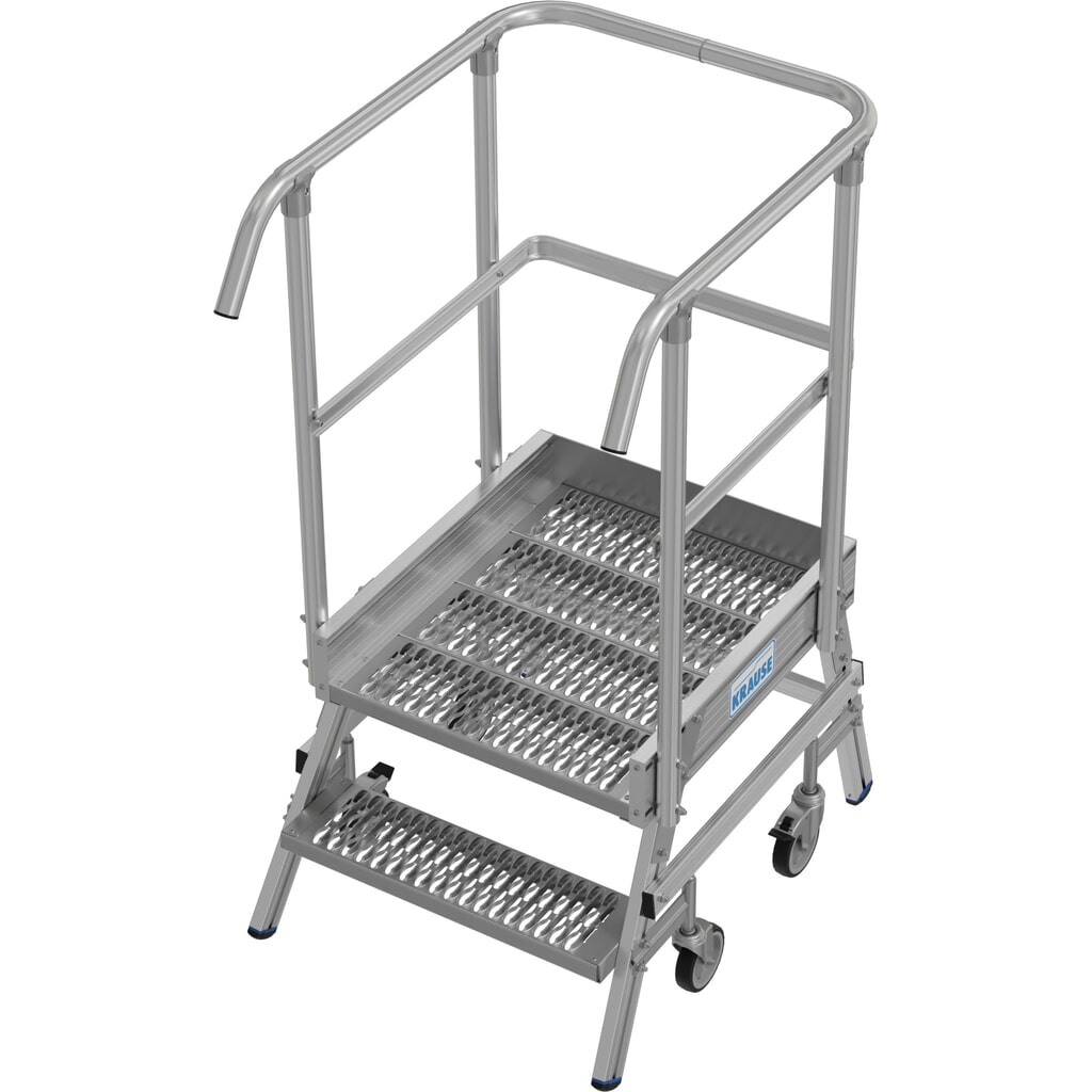 Produktabbildung Nr. 1: KRAUSE® STABILO fahrbare Podestleiter, einseitig begehbar, Profilrost R13, 2 Stufen