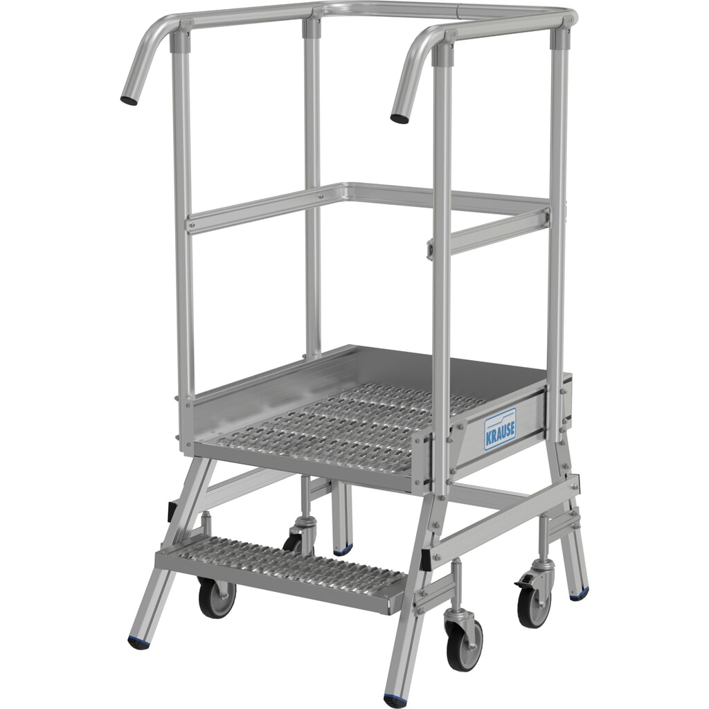 Produktabbildung Nr. 2: KRAUSE® STABILO fahrbare Podestleiter, einseitig begehbar, Profilrost R13, 2 Stufen