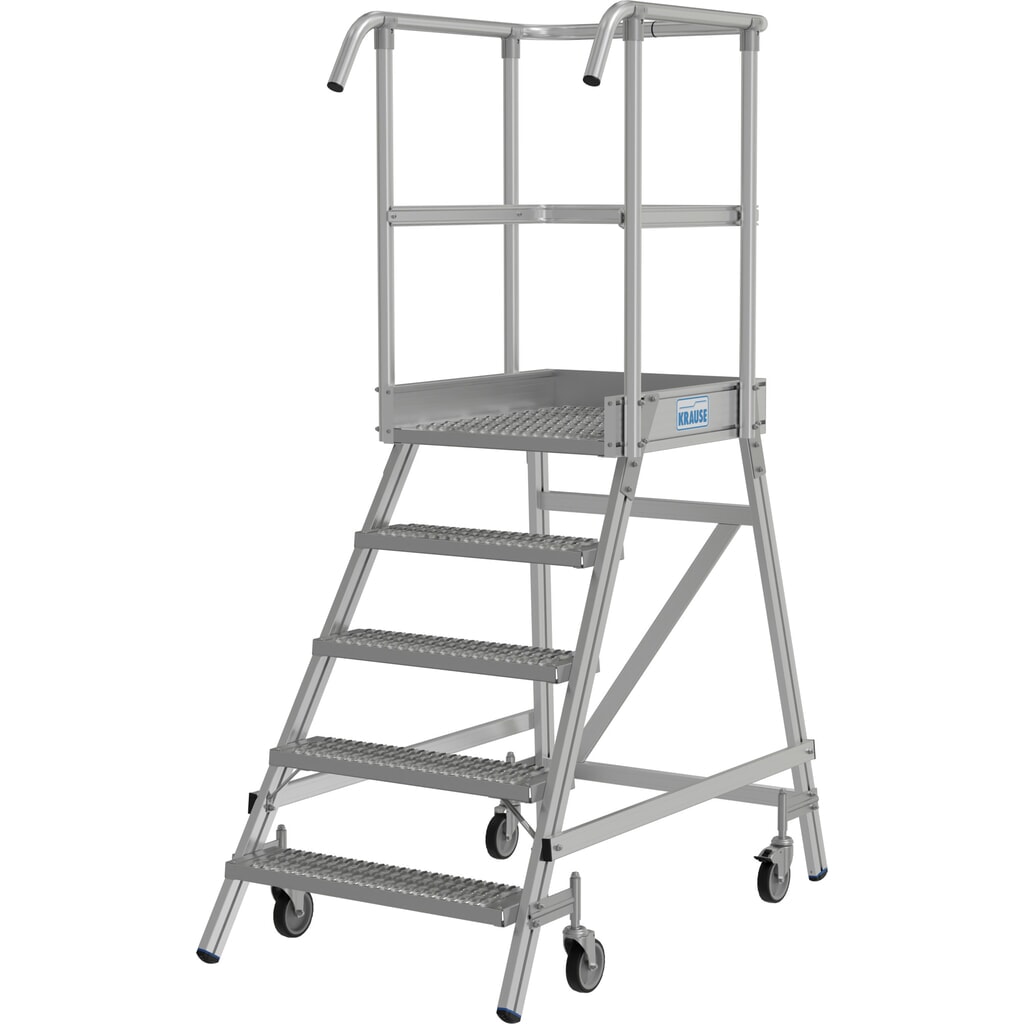 Produktabbildung Nr. 2: KRAUSE® STABILO fahrbare Podestleiter,einseitig begehbar, Profilrost R13, 5 Stufen