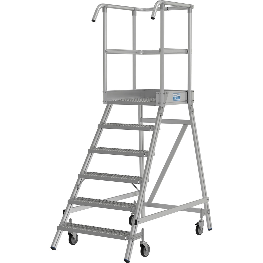 Produktabbildung Nr. 17: KRAUSE® STABILO fahrbare Podestleiter, einseitig begehbar, Profilrost R13, 6 Stufen