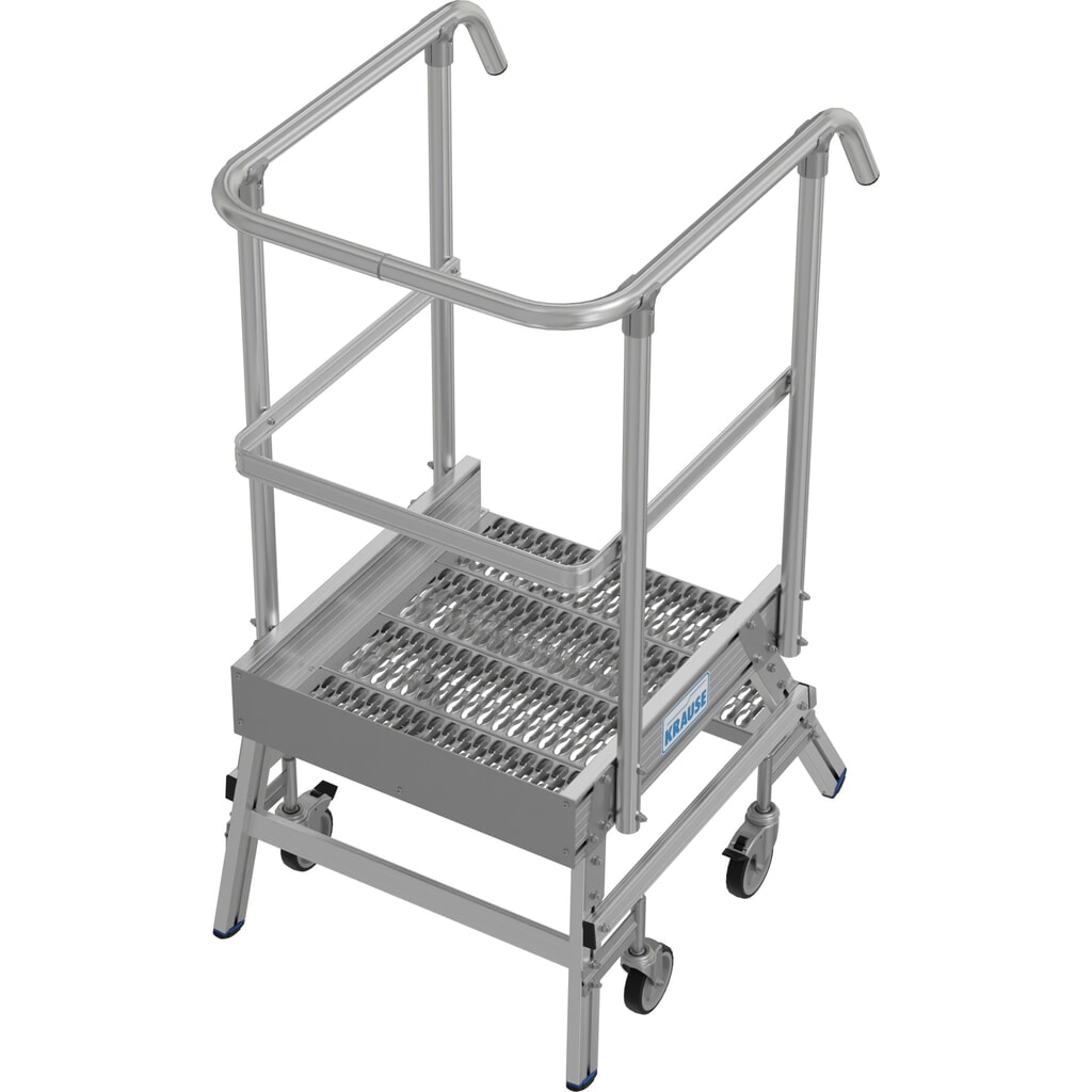 KRAUSE® STABILO fahrbare Podestleiter, einseitig begehbar, Profilrost R13, 2 Stufen Produktabbildung Nr. 3: KRAUSE® STABILO fahrbare Podestleiter, einseitig begehbar, Profilrost R13, 2 Stufen