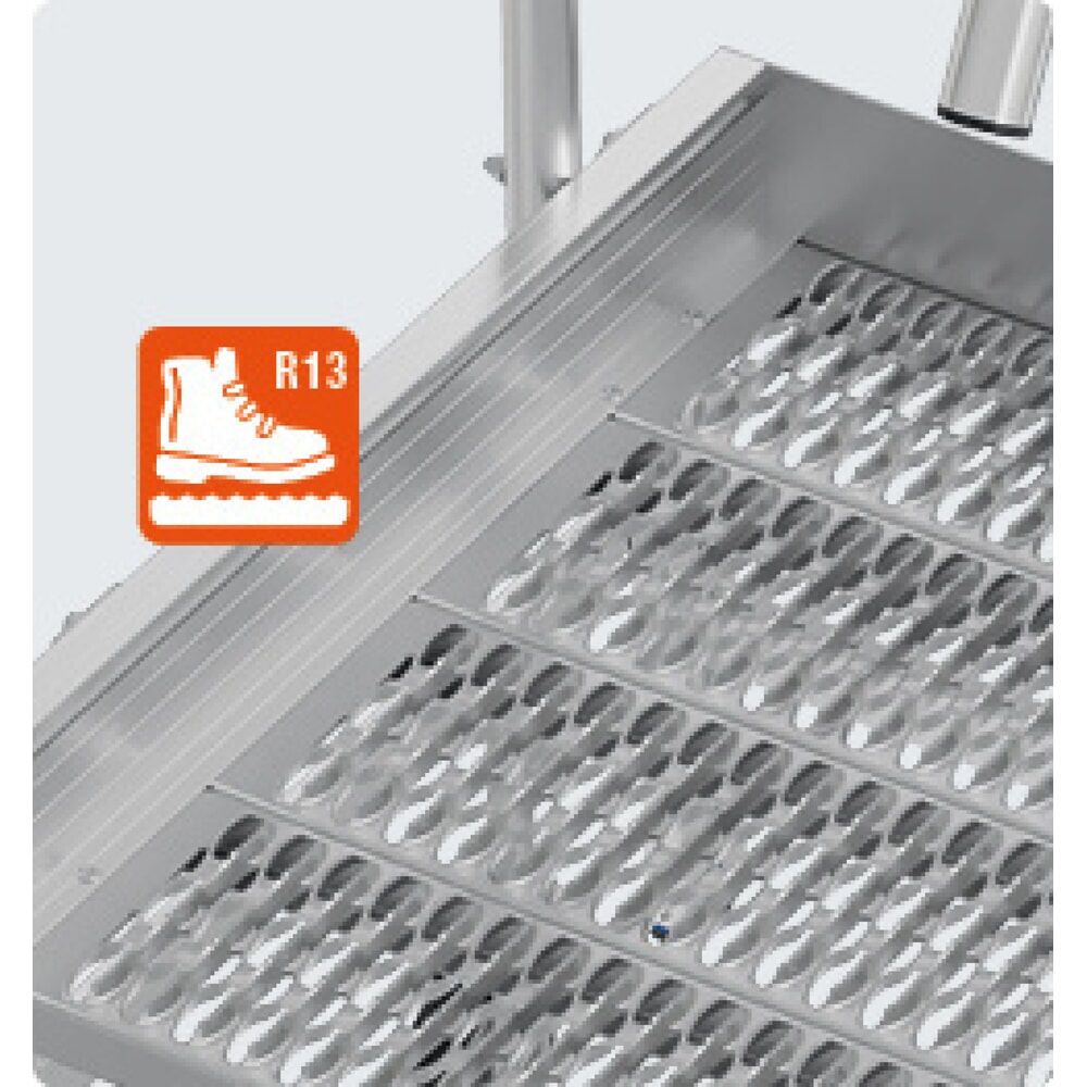 Produktabbildung Nr. 3: KRAUSE® STABILO fahrbare Podestleiter, einseitig begehbar, Profilrost R13, 8 Stufen