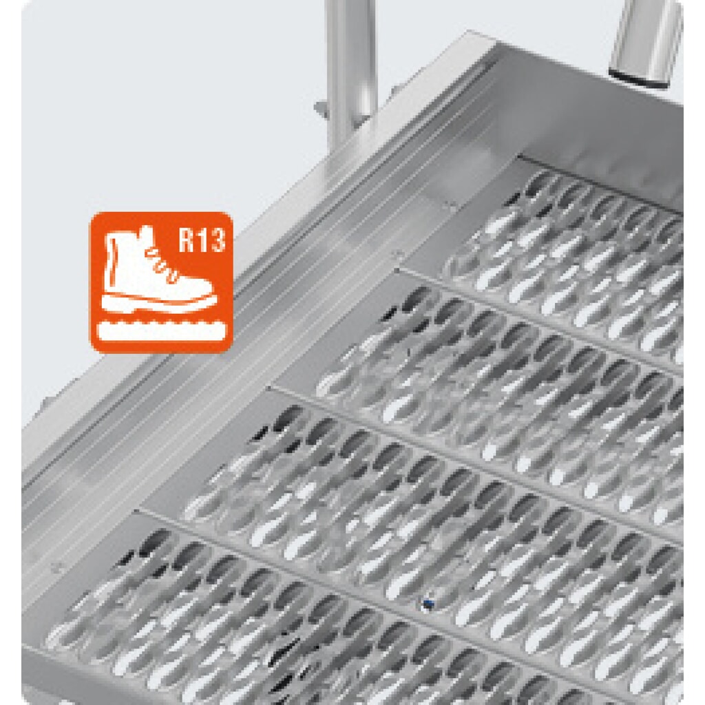 Produktabbildung Nr. 4: KRAUSE® STABILO fahrbare Podestleiter, einseitig begehbar, Profilrost R13, 2 Stufen
