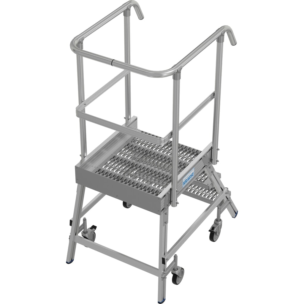 KRAUSE® STABILO fahrbare Podestleiter, einseitig begehbar, Profilrost R13, 3 Stufen Produktabbildung Nr. 14: KRAUSE® STABILO fahrbare Podestleiter, einseitig begehbar, Profilrost R13, 3 Stufen