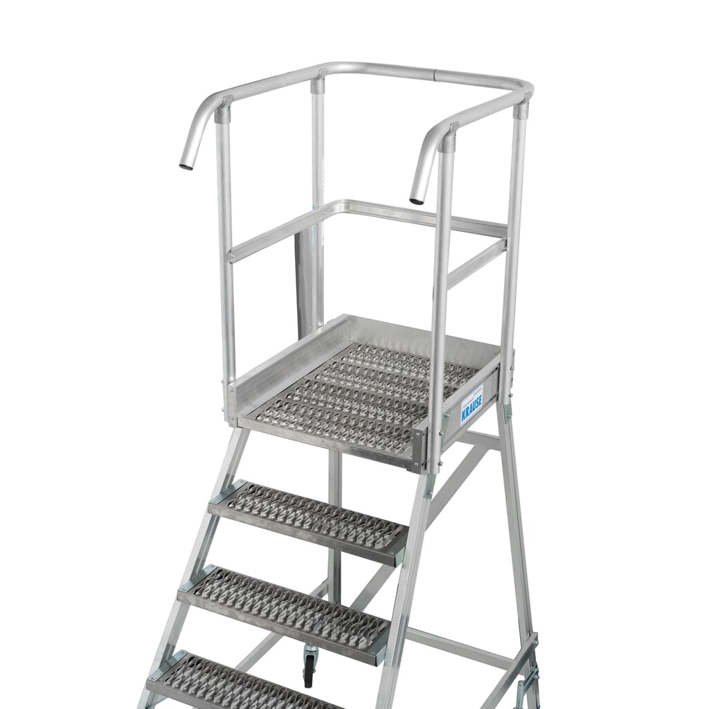 KRAUSE® STABILO fahrbare Podestleiter, einseitig begehbar, Profilrost R13, 4 Stufen Produktabbildung Nr. 14: KRAUSE® STABILO fahrbare Podestleiter, einseitig begehbar, Profilrost R13, 4 Stufen