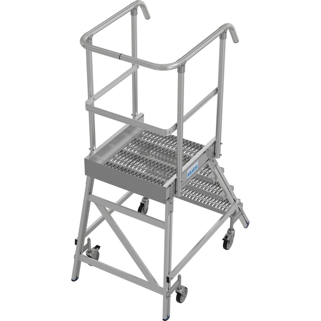 KRAUSE® STABILO fahrbare Podestleiter, einseitig begehbar, Profilrost R13, 4 Stufen Produktabbildung Nr. 15: KRAUSE® STABILO fahrbare Podestleiter, einseitig begehbar, Profilrost R13, 4 Stufen