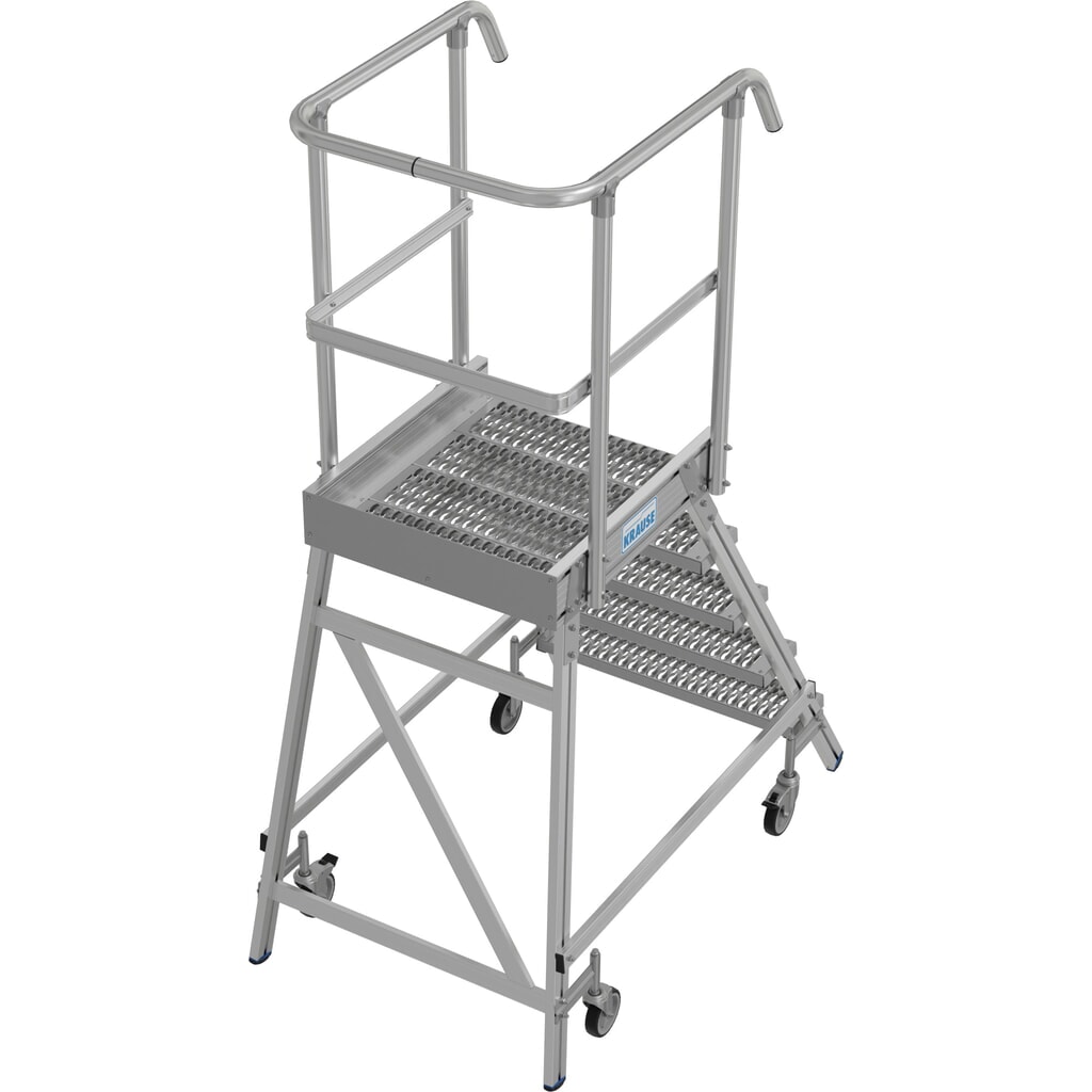 KRAUSE® STABILO fahrbare Podestleiter,einseitig begehbar, Profilrost R13, 5 Stufen Produktabbildung Nr. 15: KRAUSE® STABILO fahrbare Podestleiter,einseitig begehbar, Profilrost R13, 5 Stufen