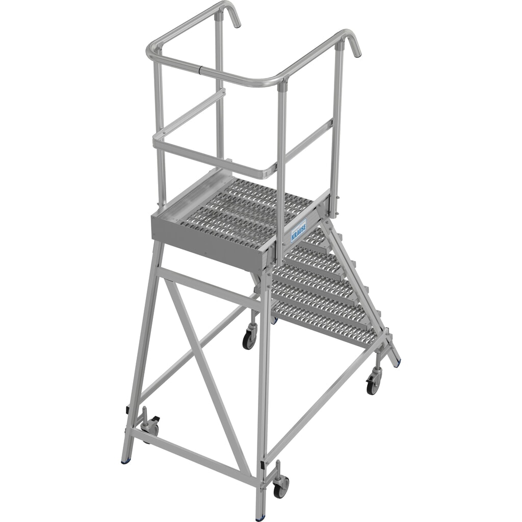 KRAUSE® STABILO fahrbare Podestleiter, einseitig begehbar, Profilrost R13, 6 Stufen Produktabbildung Nr. 5: KRAUSE® STABILO fahrbare Podestleiter, einseitig begehbar, Profilrost R13, 6 Stufen