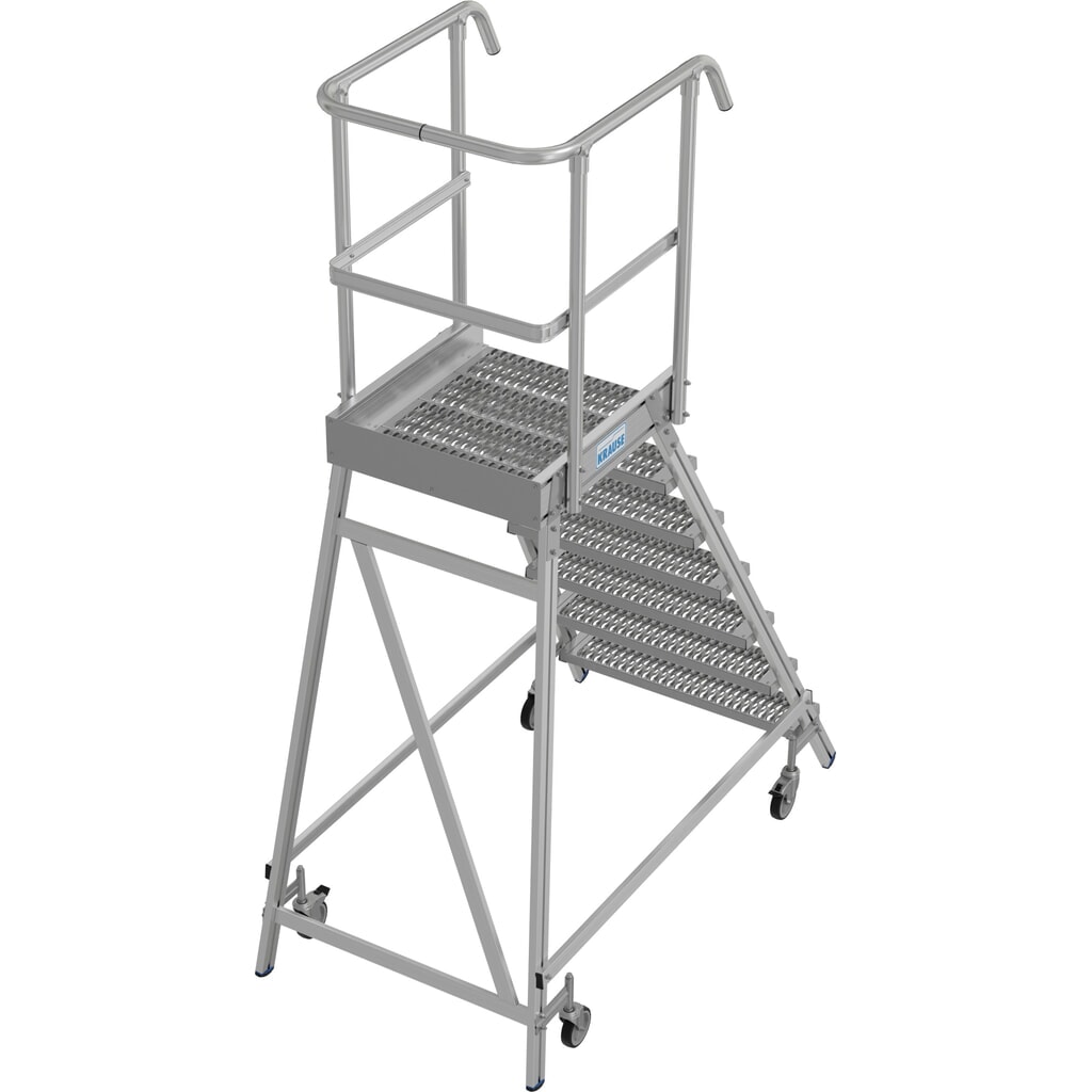 Produktabbildung Nr. 15: KRAUSE® STABILO fahrbare Podestleiter, einseitig begehbar, Profilrost R13, 7 Stufen