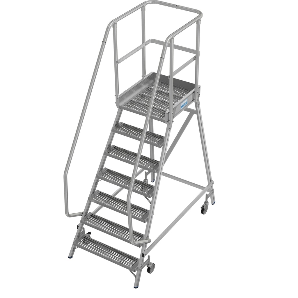 KRAUSE® STABILO fahrbare Podestleiter, einseitig begehbar, Profilrost R13, 7 Stufen Produktabbildung Nr. 16: KRAUSE® STABILO fahrbare Podestleiter, einseitig begehbar, Profilrost R13, 7 Stufen