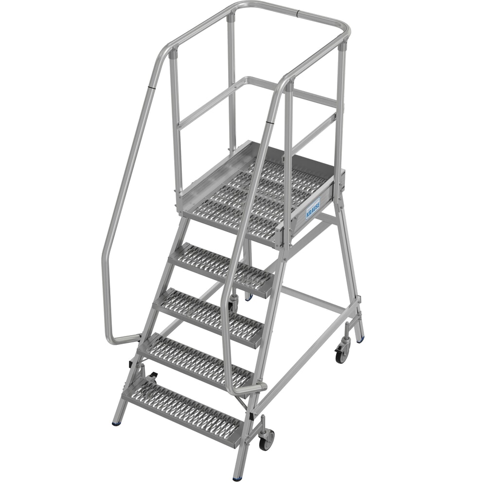 KRAUSE® STABILO fahrbare Podestleiter,einseitig begehbar, Profilrost R13, 5 Stufen Produktabbildung Nr. 16: KRAUSE® STABILO fahrbare Podestleiter,einseitig begehbar, Profilrost R13, 5 Stufen