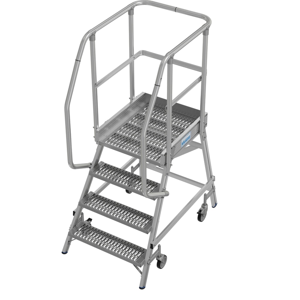 KRAUSE® STABILO fahrbare Podestleiter, einseitig begehbar, Profilrost R13, 4 Stufen Produktabbildung Nr. 16: KRAUSE® STABILO fahrbare Podestleiter, einseitig begehbar, Profilrost R13, 4 Stufen