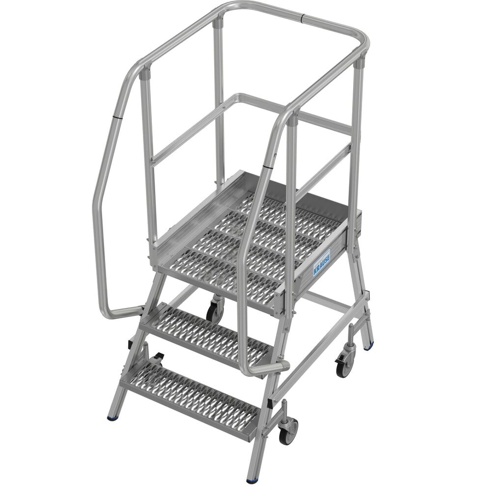 KRAUSE® STABILO fahrbare Podestleiter, einseitig begehbar, Profilrost R13, 3 Stufen Produktabbildung Nr. 16: KRAUSE® STABILO fahrbare Podestleiter, einseitig begehbar, Profilrost R13, 3 Stufen