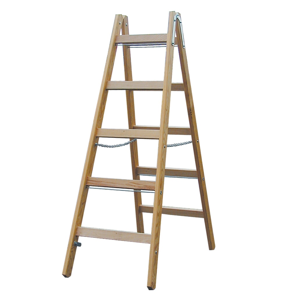 Produktabbildung Nr. 1: KRAUSE® STABILO Holz-Sprossenleiter, 2-seitig begehbar, Standhöhe 0,50 m