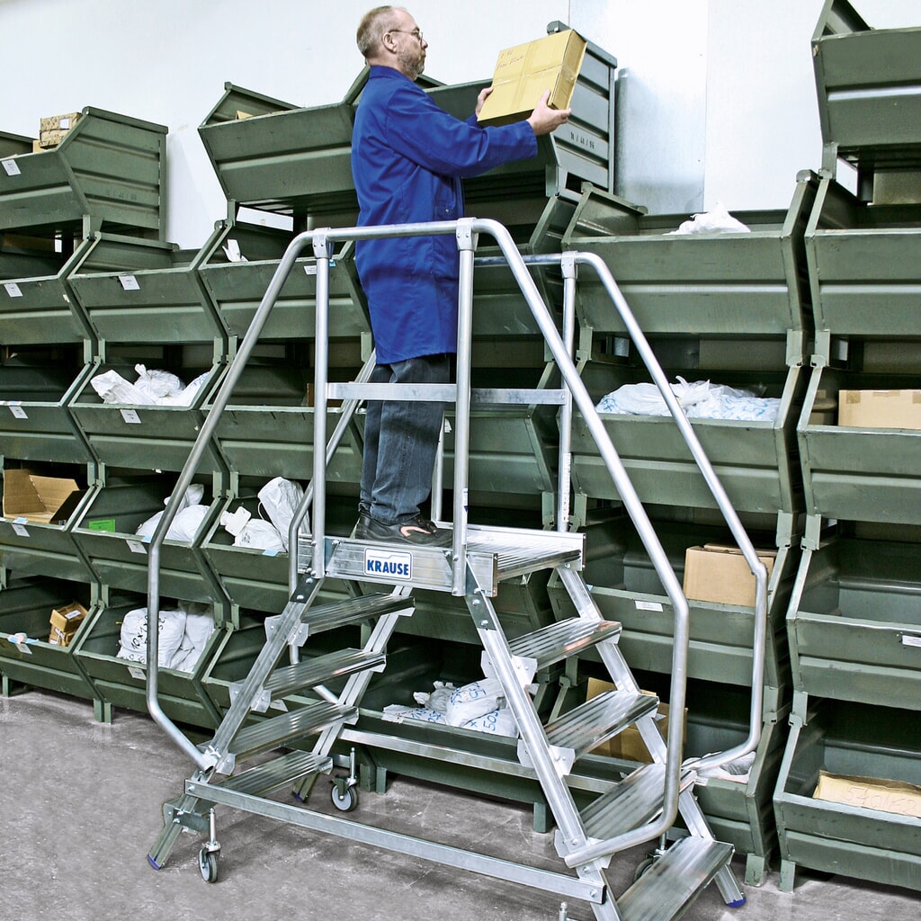 KRAUSE® STABILO Podesttreppe, 2-seitig, verfahrbar, Standhöhe 1,20 m Produktabbildung Nr. 5: KRAUSE® STABILO Podesttreppe, 2-seitig, verfahrbar, Standhöhe 1,20 m