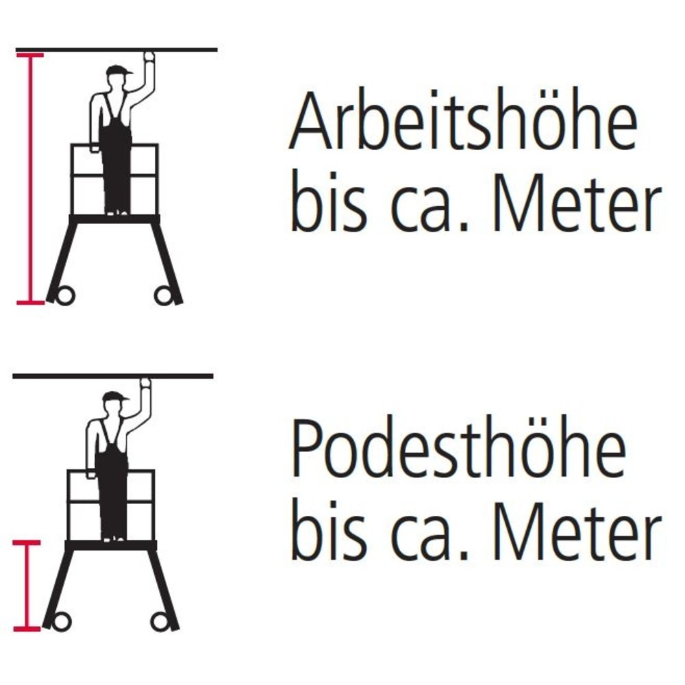 Produktabbildung Nr. 3: ZARGES Podesttreppe, fahrbar, 2-seitig begehbar, Standhöhe 0,96 m, Aluminium