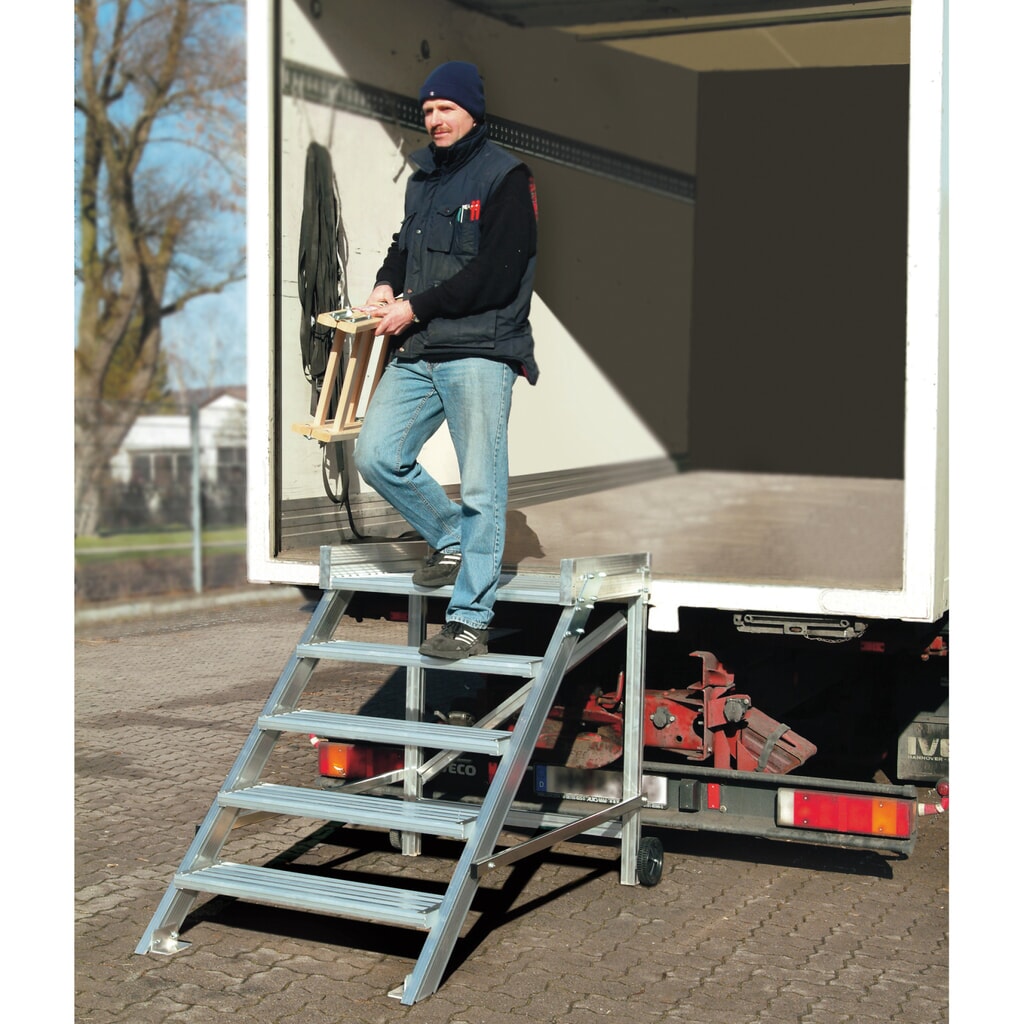 Produktabbildung: KRAUSE® STABILO Podesttreppe, fahrbar, Stufenbreite 600 mm, Standhöhe 0,40 m