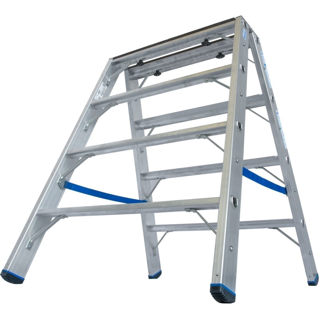 KRAUSE® STABILO Doppelleiter m. Holzaufl. 2x4 Stufen Produktabbildung Nr. 2: KRAUSE® STABILO Doppelleiter m. Holzaufl. 2x4 Stufen