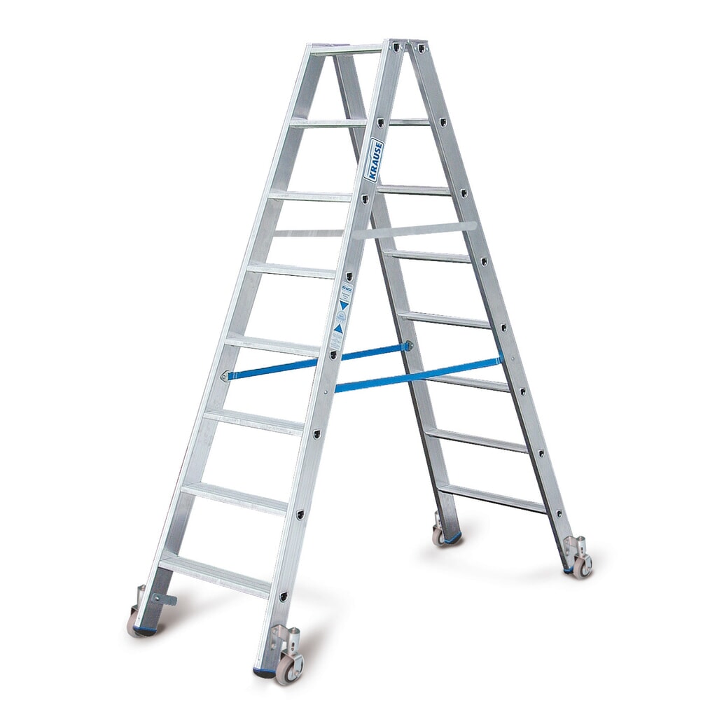 KRAUSE® Stufen-r Profi, 2-seitig begehbar, mit Rollen, Standhöhe 0,25 m Produktabbildung: KRAUSE® Stufen-r Profi, 2-seitig begehbar, mit Rollen, Standhöhe 0,25 m