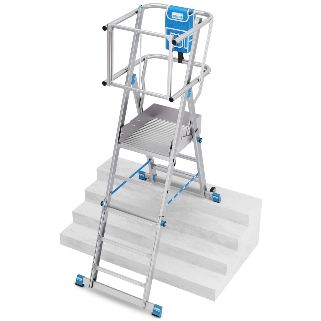 KRAUSE® STABILO Teleskop-Podestleiter mit großer Standplattform SkyMatic 3-5 Sprossen Produktabbildung Nr. 9: KRAUSE® STABILO Teleskop-Podestleiter mit großer Standplattform SkyMatic 3-5 Sprossen