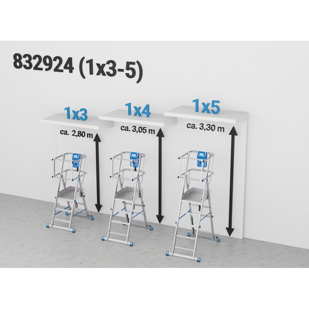KRAUSE® STABILO Teleskop-Podestleiter mit großer Standplattform SkyMatic 3-5 Sprossen Produktabbildung Nr. 7: KRAUSE® STABILO Teleskop-Podestleiter mit großer Standplattform SkyMatic 3-5 Sprossen