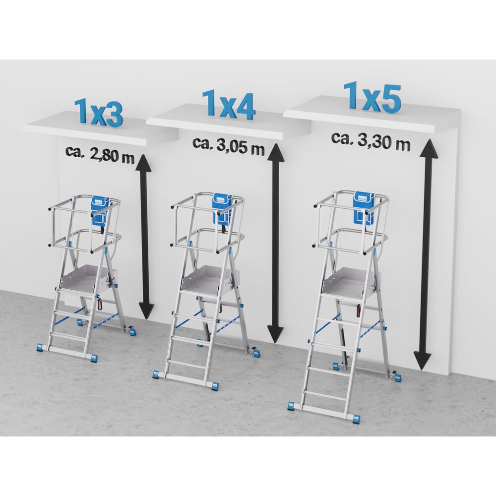 Produktabbildung Nr. 17: KRAUSE® STABILO Teleskop-Podestleiter mit großer Standplattform SkyMatic 3-5 Sprossen