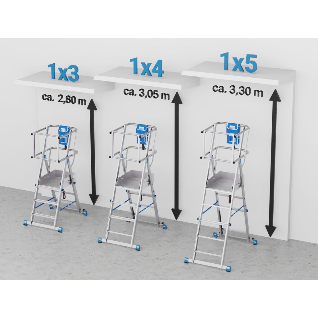 Produktabbildung Nr. 6: KRAUSE® STABILO Teleskop-Podestleiter mit großer Standplattform SkyMatic 3-5 Sprossen
