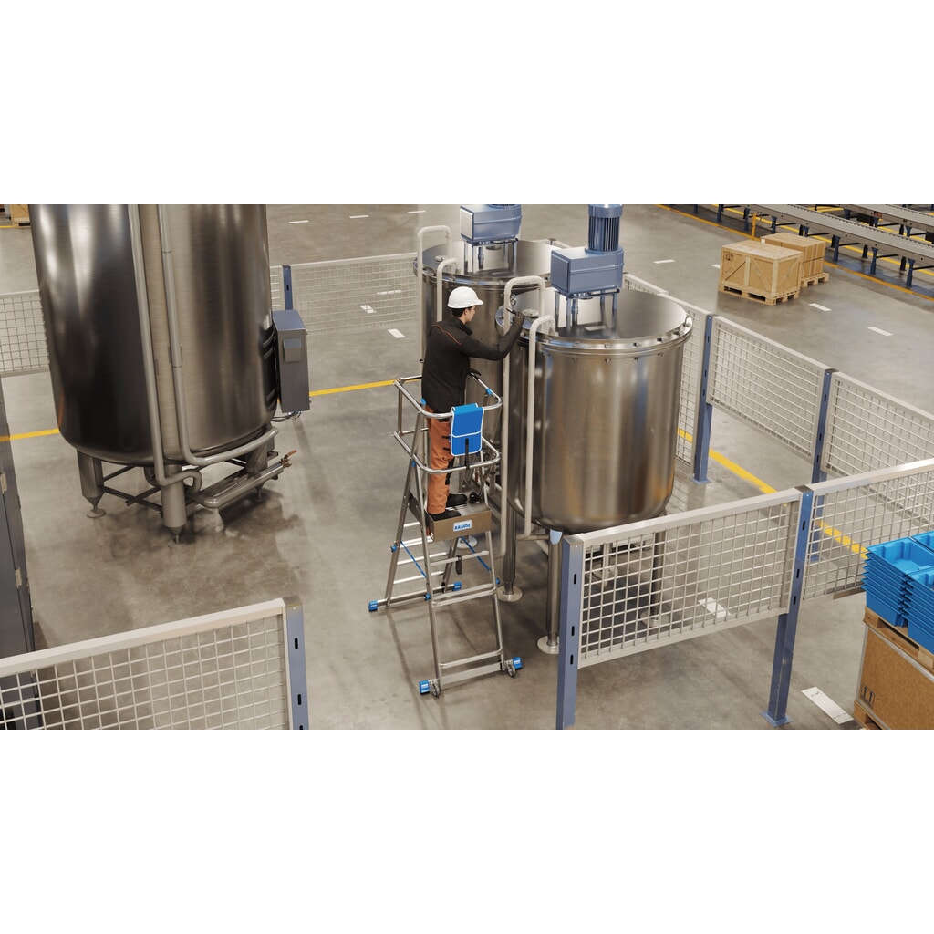 KRAUSE® STABILO Teleskop-Podestleiter mit großer Standplattform SkyMatic 3-5 Sprossen Produktabbildung Nr. 4: KRAUSE® STABILO Teleskop-Podestleiter mit großer Standplattform SkyMatic 3-5 Sprossen