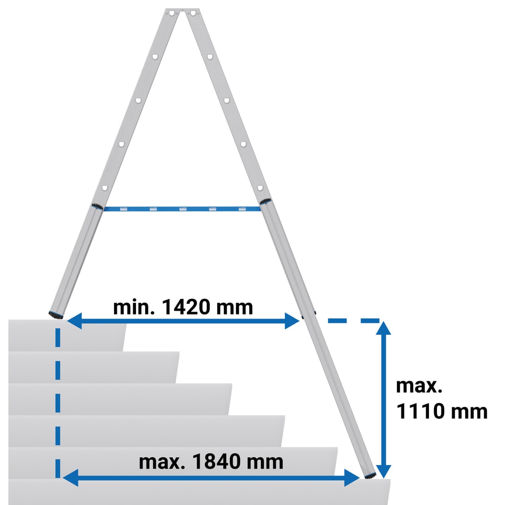 KRAUSE® STABILO Teleskopleiter mit Stufen, beidseitig begehbar, 2 x 7 Stufen Produktabbildung Nr. 6: KRAUSE® STABILO Teleskopleiter mit Stufen, beidseitig begehbar, 2 x 7 Stufen