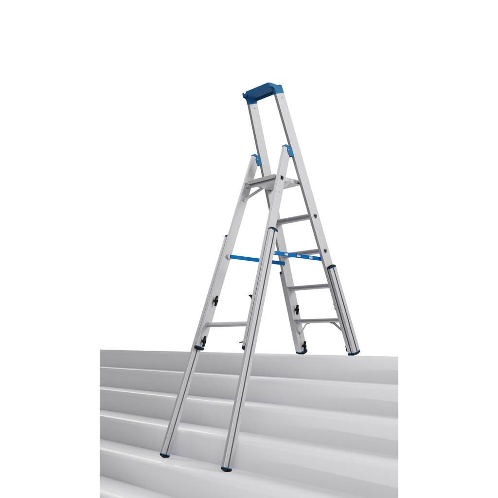 KRAUSE® STABILO Teleskopleiter mit Stufen, einseitig begehbar, 5 Stufen Produktabbildung: KRAUSE® STABILO Teleskopleiter mit Stufen, einseitig begehbar, 5 Stufen