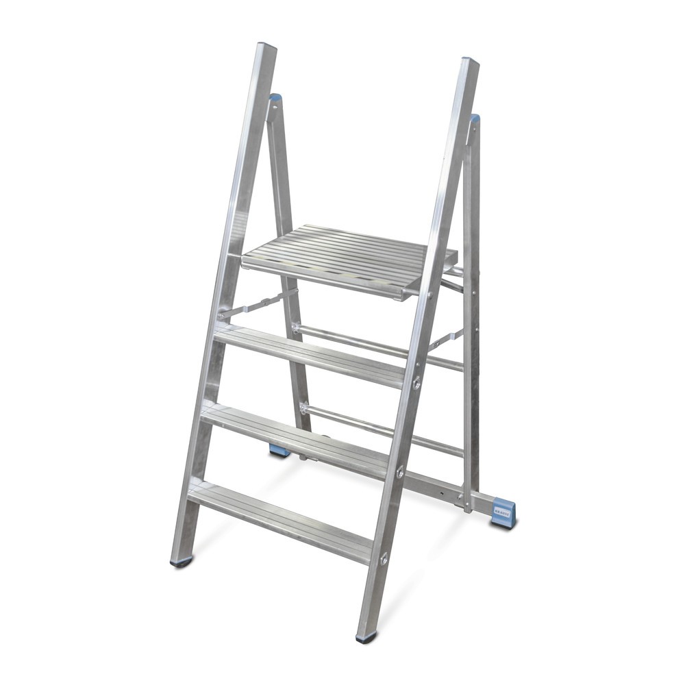 Produktabbildung: KRAUSE® STABILO Tritt aus Aluminium, mit 2 Rollen, 3 Stufen