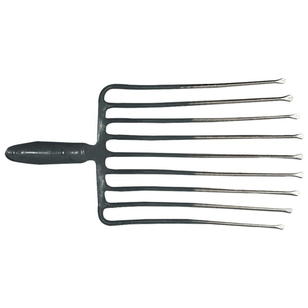 Produktabbildung: KRUMPHOLZ Steingabel, m. Federdülle, ohne Stiel, 9, Zinkenlänge 330 mm, Stahl, rot-silber lackiert