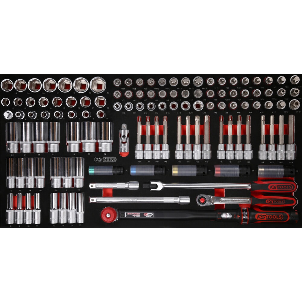 Produktabbildung: KS TOOLS 1/2'' Steckschlüssel-Satz in Schaumstoffeinlage, 120-tlg