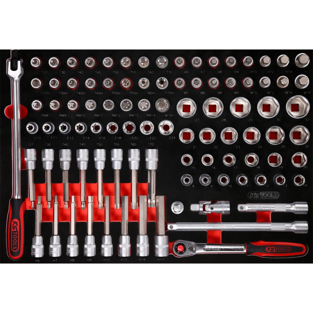 Produktabbildung: KS TOOLS 1/2'' Steckschlüssel-Satz in Schaumstoffeinlage, 95-tlg