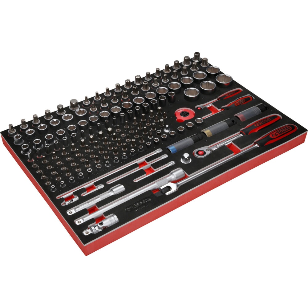 Produktabbildung Nr. 2: KS TOOLS 1/4'' + 1/2'' Steckschlüssel-Satz in Schaumstoffeinlage, 167-tlg