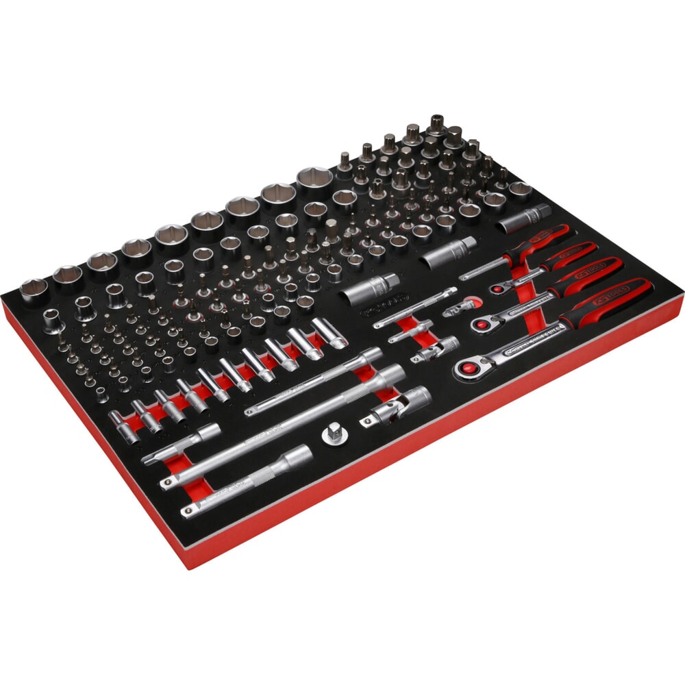 Produktabbildung Nr. 2: KS TOOLS 1/4'' + 3/8'' + 1/2'' Steckschlüssel-Satz in Schaumstoffeinlage, 139-tlg