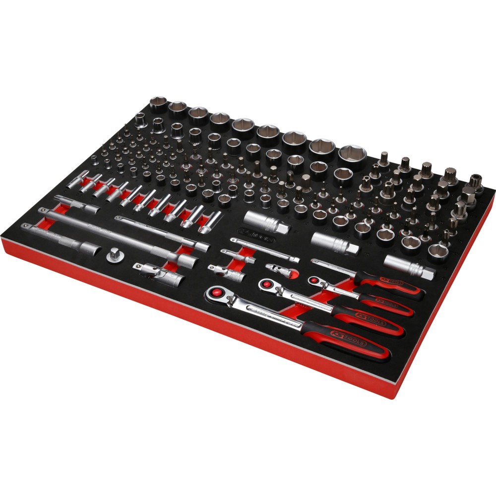 Produktabbildung Nr. 4: KS TOOLS 1/4'' + 3/8'' + 1/2'' Steckschlüssel-Satz in Schaumstoffeinlage, 139-tlg