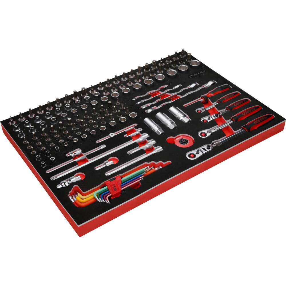 Produktabbildung Nr. 2: KS TOOLS 1/4'' + 3/8'' Steckschlüssel-Satz in Schaumstoffeinlage, 140-tlg