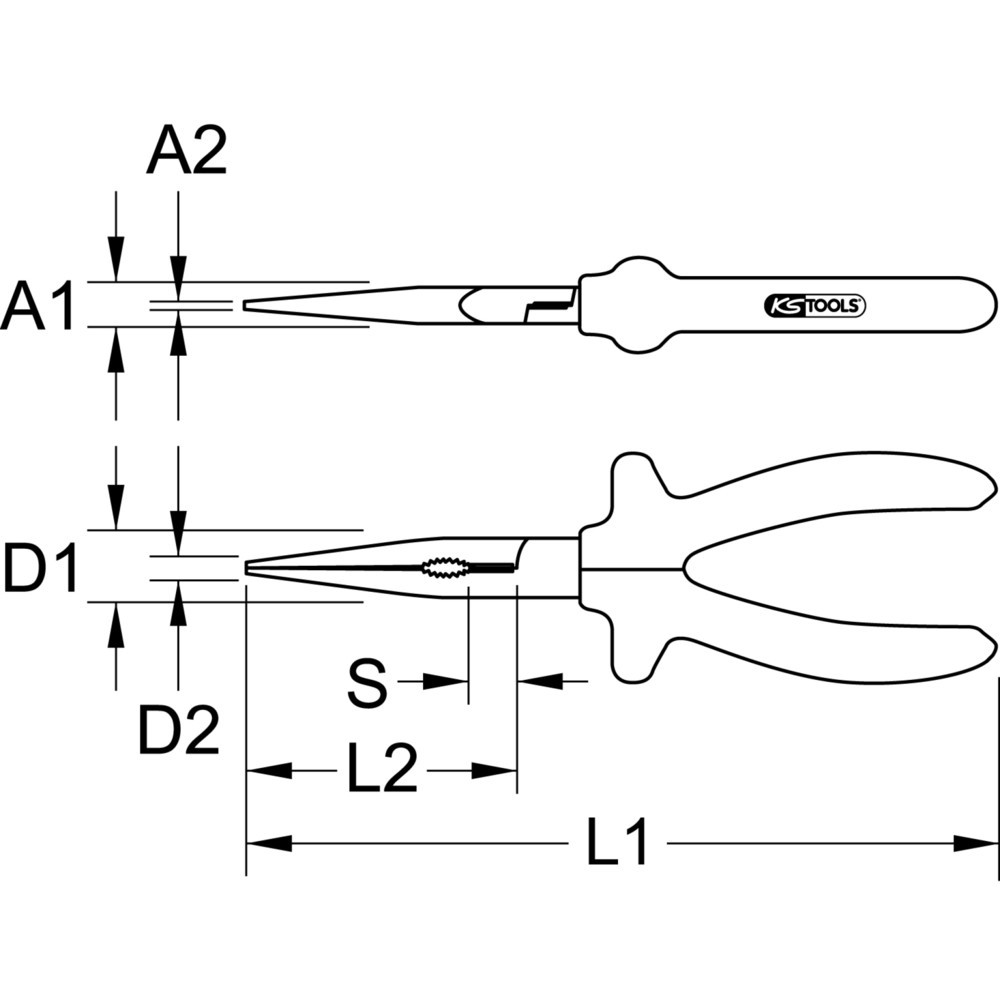 Produktabbildung Nr. 3: KS TOOLS 1000V Flachrundzange, 200mm