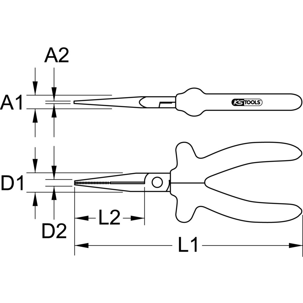 Produktabbildung Nr. 3: KS TOOLS 1000V Flachzange, lange Backen, 160mm