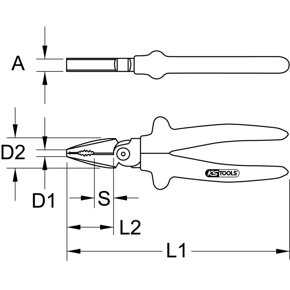 Produktabbildung Nr. 3: KS TOOLS 1000V Kraft-Kombinationszange, 185mm