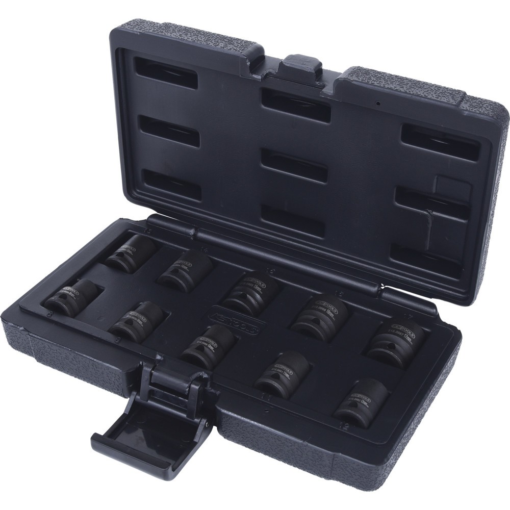 Produktabbildung: KS TOOLS 3/8" 12-kant-Kraft-Stecknuss-Satz, kurz, 10-tlg
