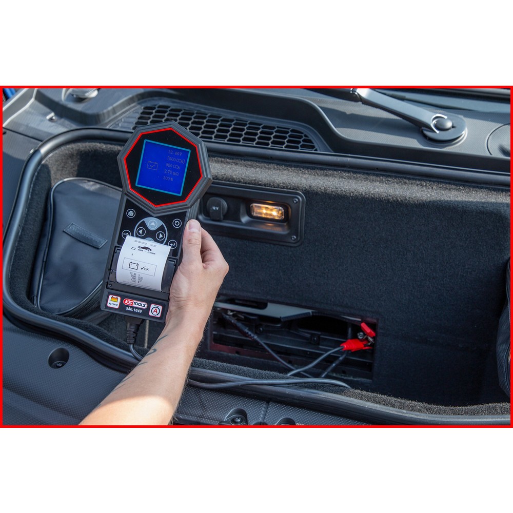 Produktabbildung Nr. 3: KS TOOLS 12V / 24V Digital-Batterie- und Ladesystemtester mit integriertem Drucker
