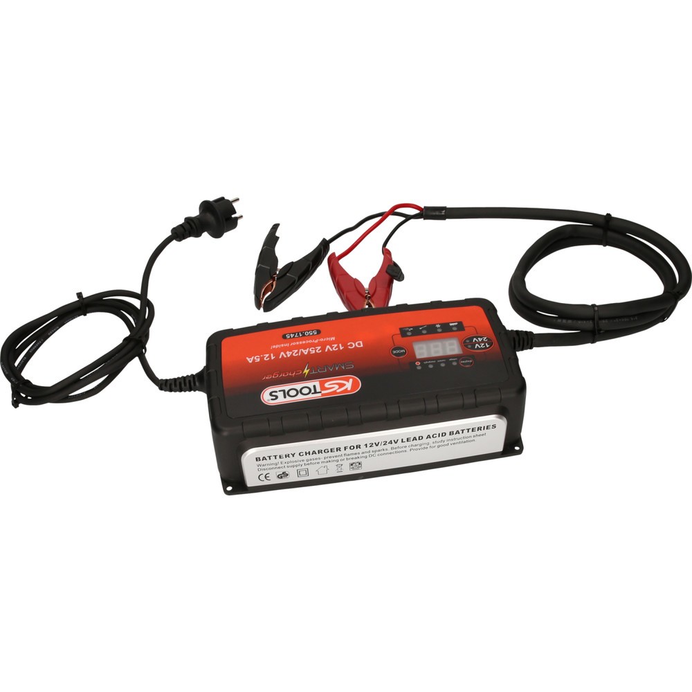 Produktabbildung Nr. 6: KS TOOLS 12V + 24V SMARTcharger Hochfrequenz-Batterieladegerät 25A/12,5A