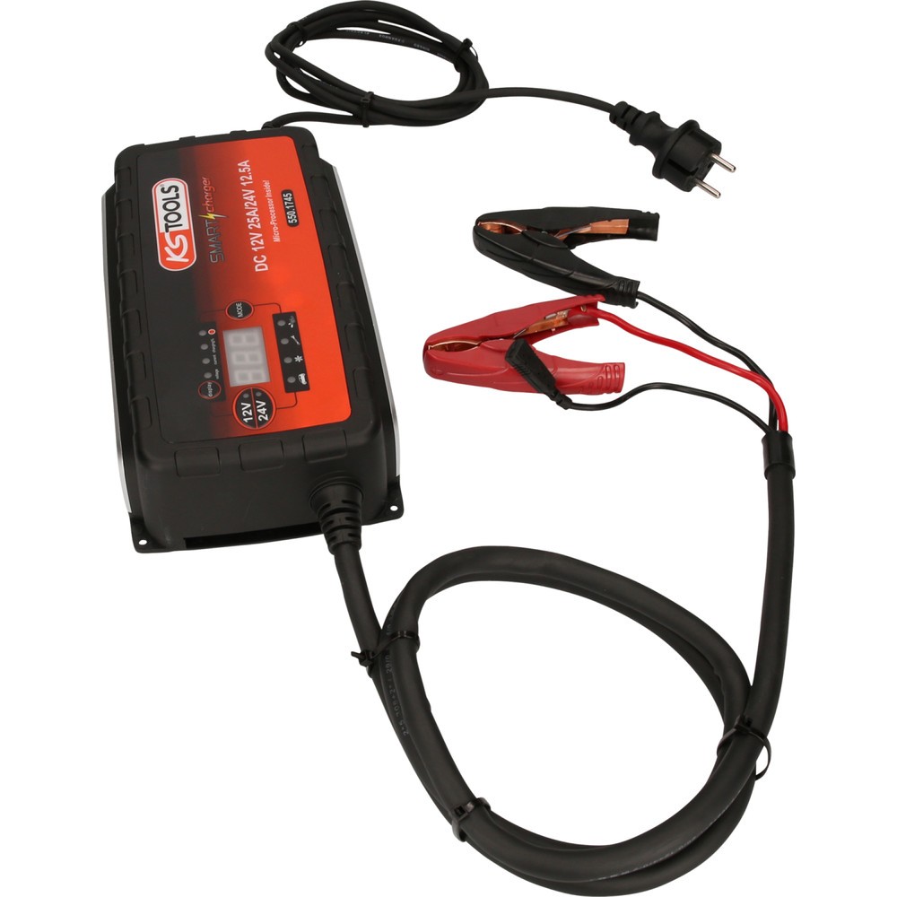Produktabbildung Nr. 7: KS TOOLS 12V + 24V SMARTcharger Hochfrequenz-Batterieladegerät 25A/12,5A