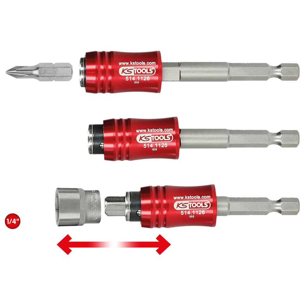 Produktabbildung Nr. 3: KS TOOLS 1/4" 2in1 Schnellwechsel-Bithalter