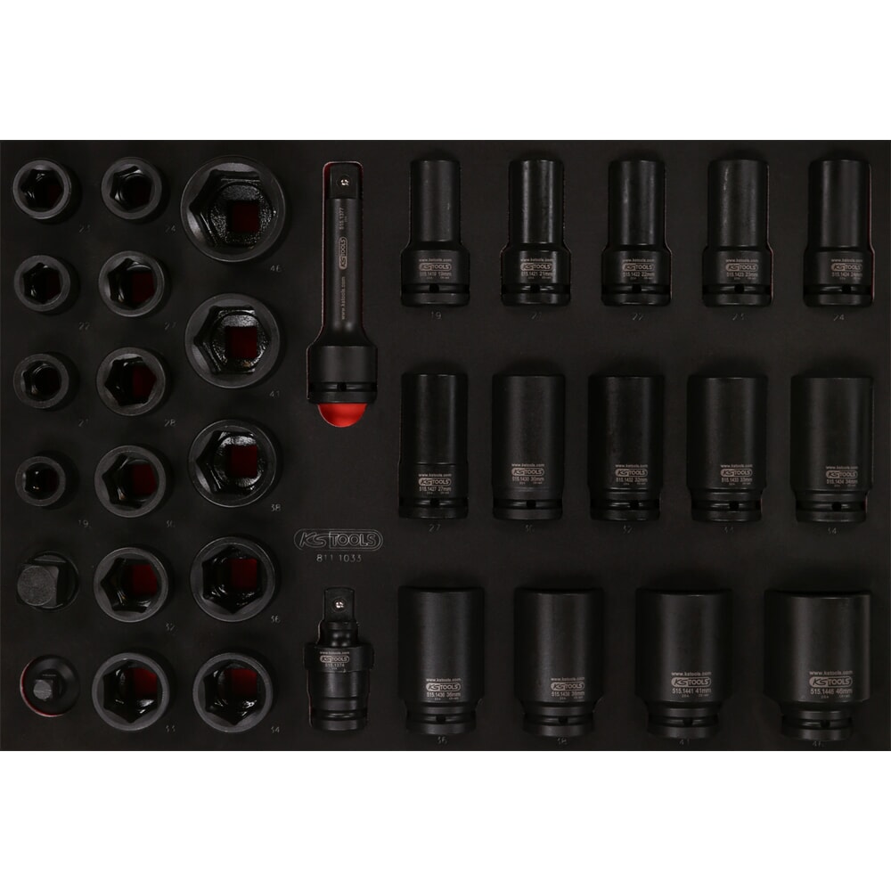 Produktabbildung Nr. 1: KS TOOLS 3/4'' Kraft-Stecknuss-Satz in Schaumstoffeinlage, 33-tlg